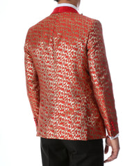 Men's Webber Red Modern Fit Shawl Collar Tuxedo Blazer - Ferrecci USA 