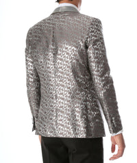 Men's Webber Silver Modern Fit Shawl Collar Tuxedo Blazer - Ferrecci USA 