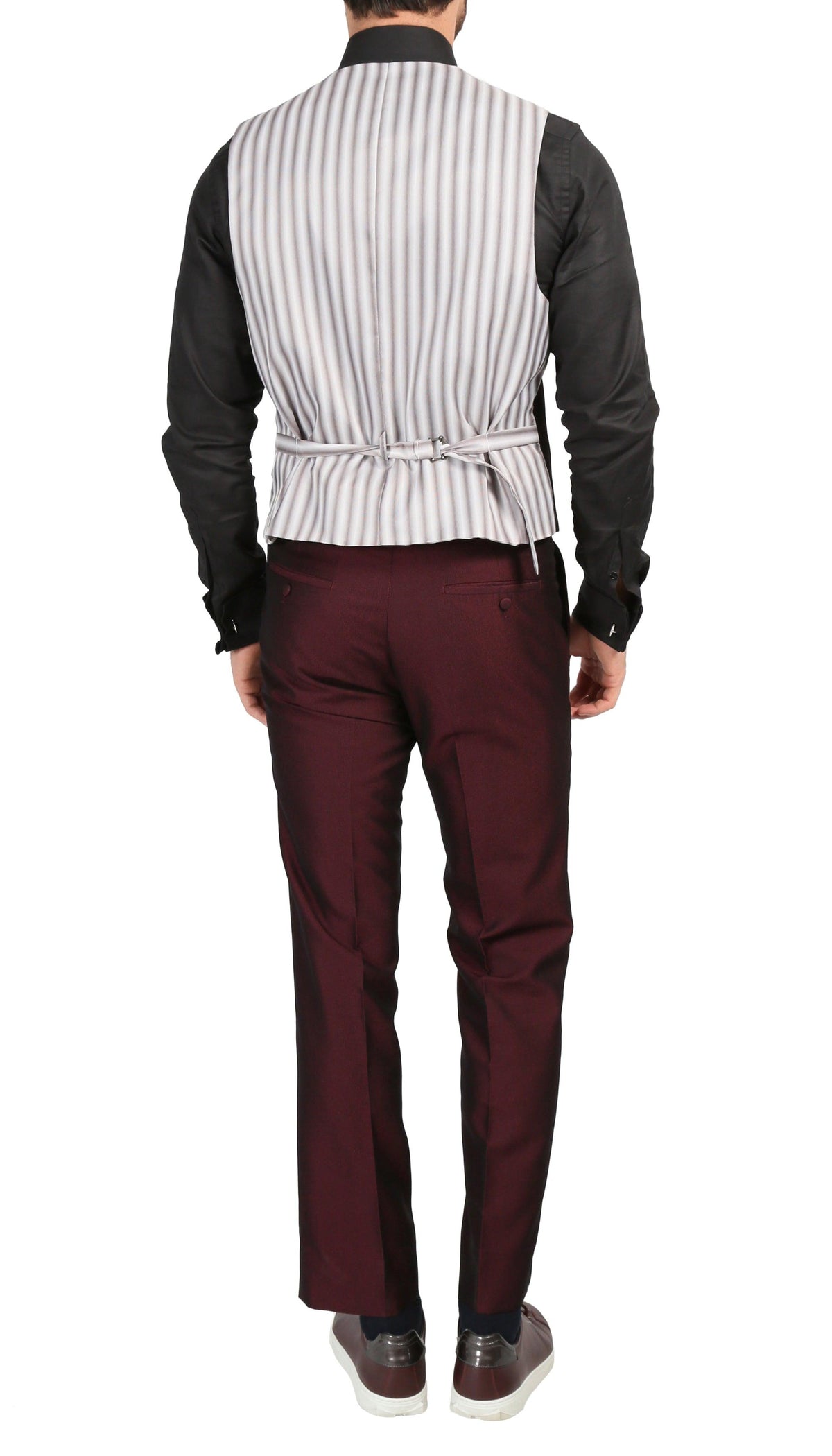 Mens Daxson Burgundy Slim Fit Shawl Collar 3pc Tuxedo - Ferrecci USA 