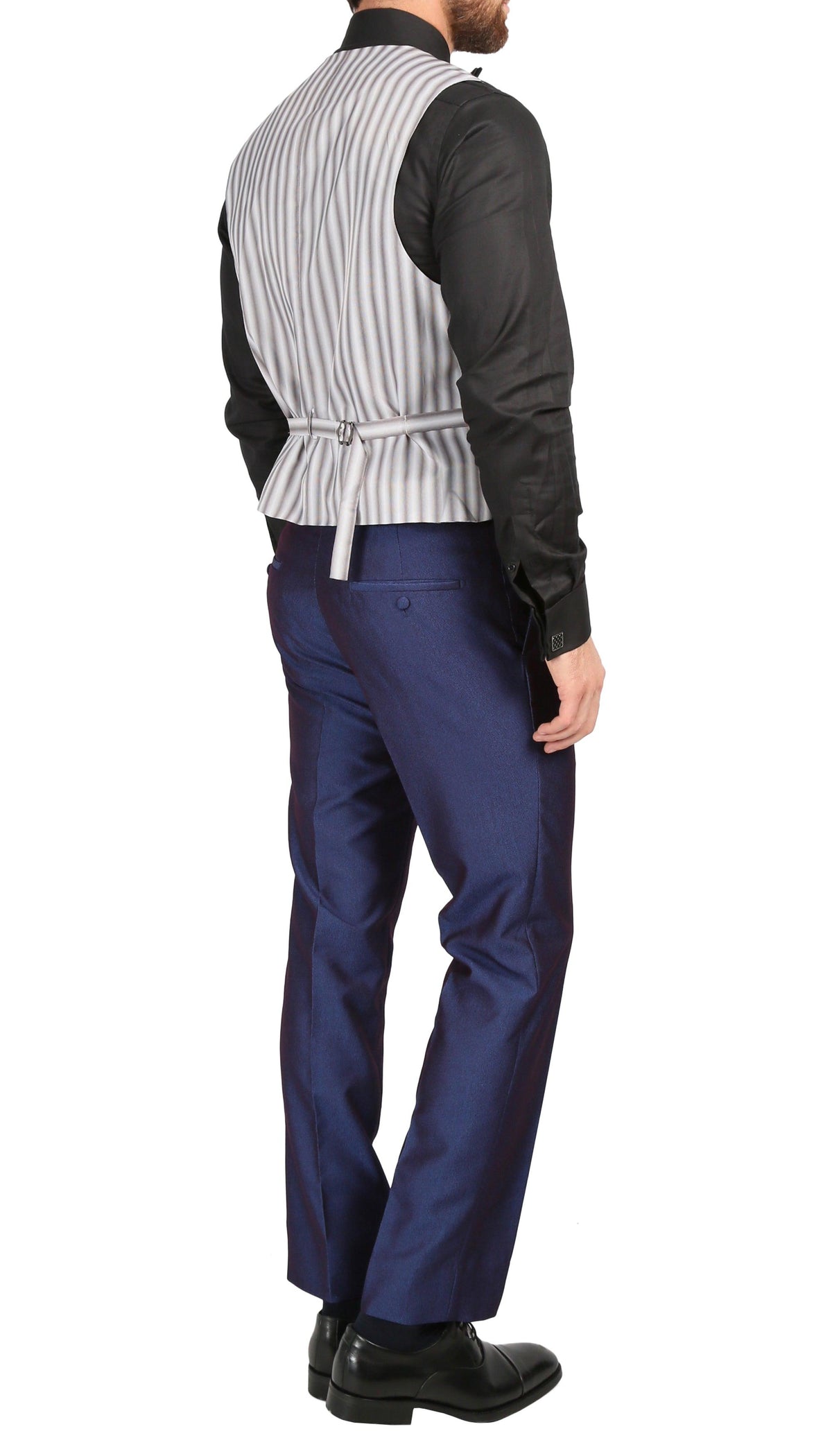 Mens Daxson Navy Slim Fit Shawl Collar 3pc Tuxedo - Ferrecci USA 