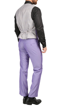 Mens Daxson Ultra Violet Slim Fit Shawl Collar 3pc Tuxedo - Ferrecci USA 