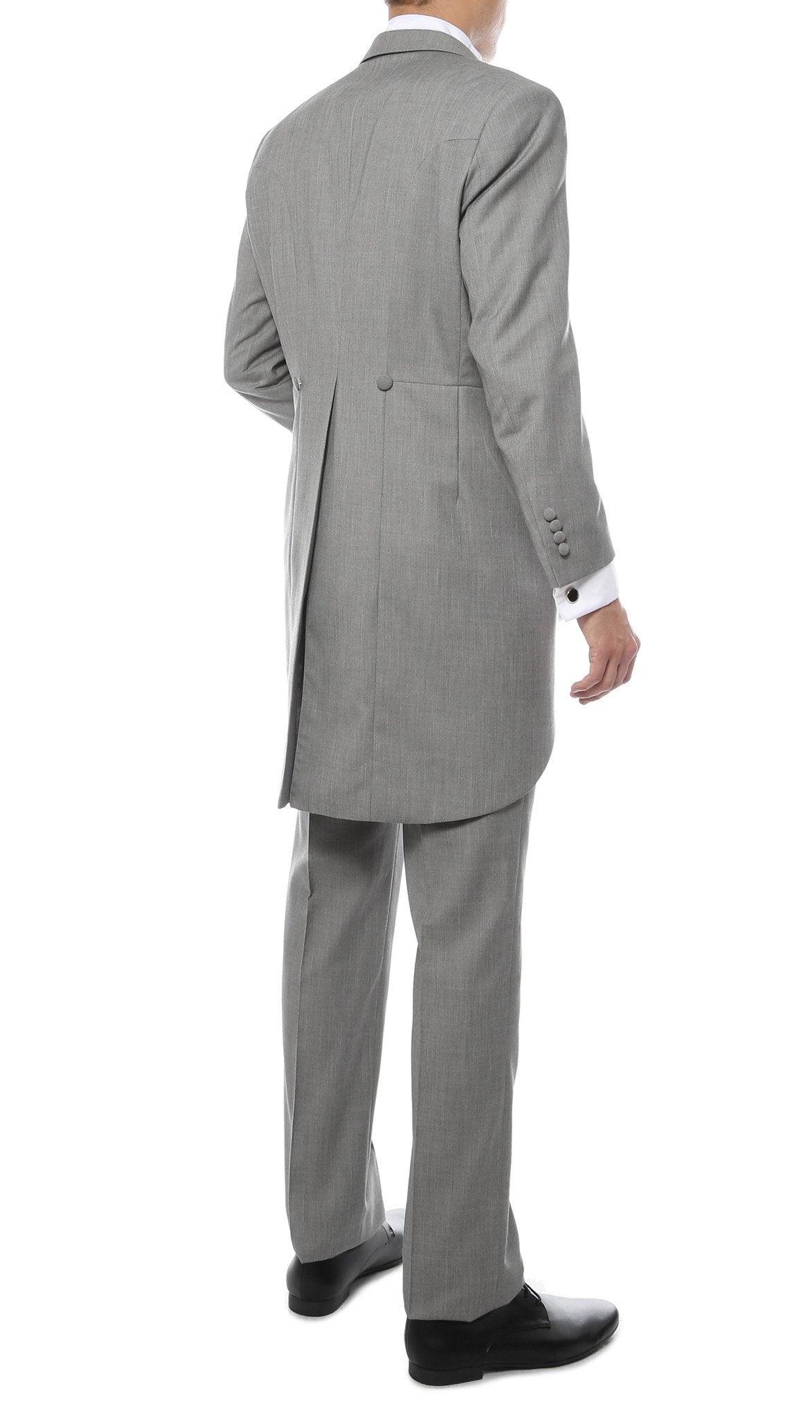 Mens Grey Cutaway Regular Fit 2 Piece Tuxedo Suit - Ferrecci USA 
