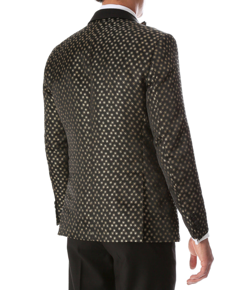 Mens Pronto Gold Star Modern Fit Tuxedo Blazer - Ferrecci USA 