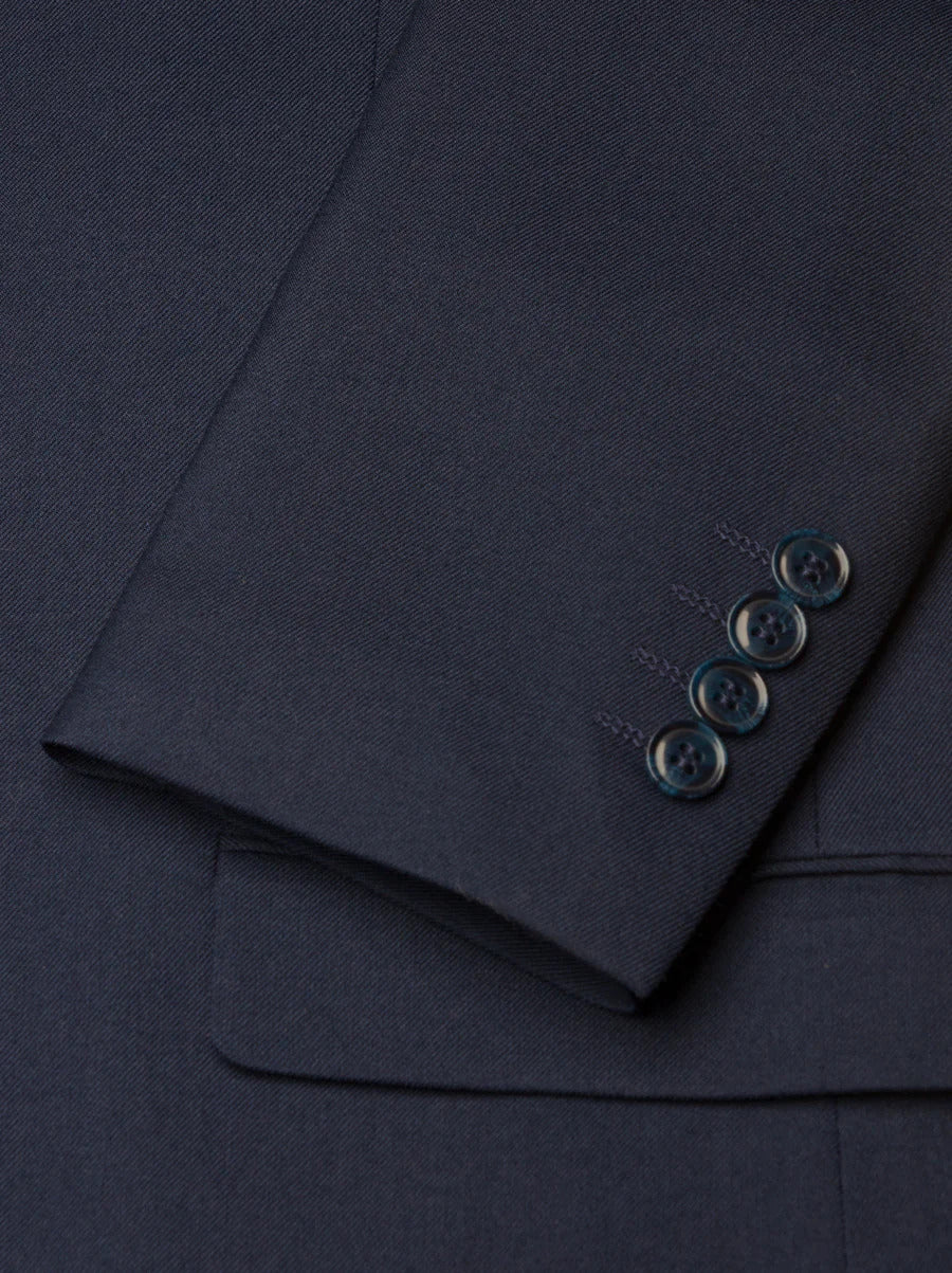 JAX Men's Navy Blue 3-Piece Slim Fit Suit – 2-Button Notch Lapel
