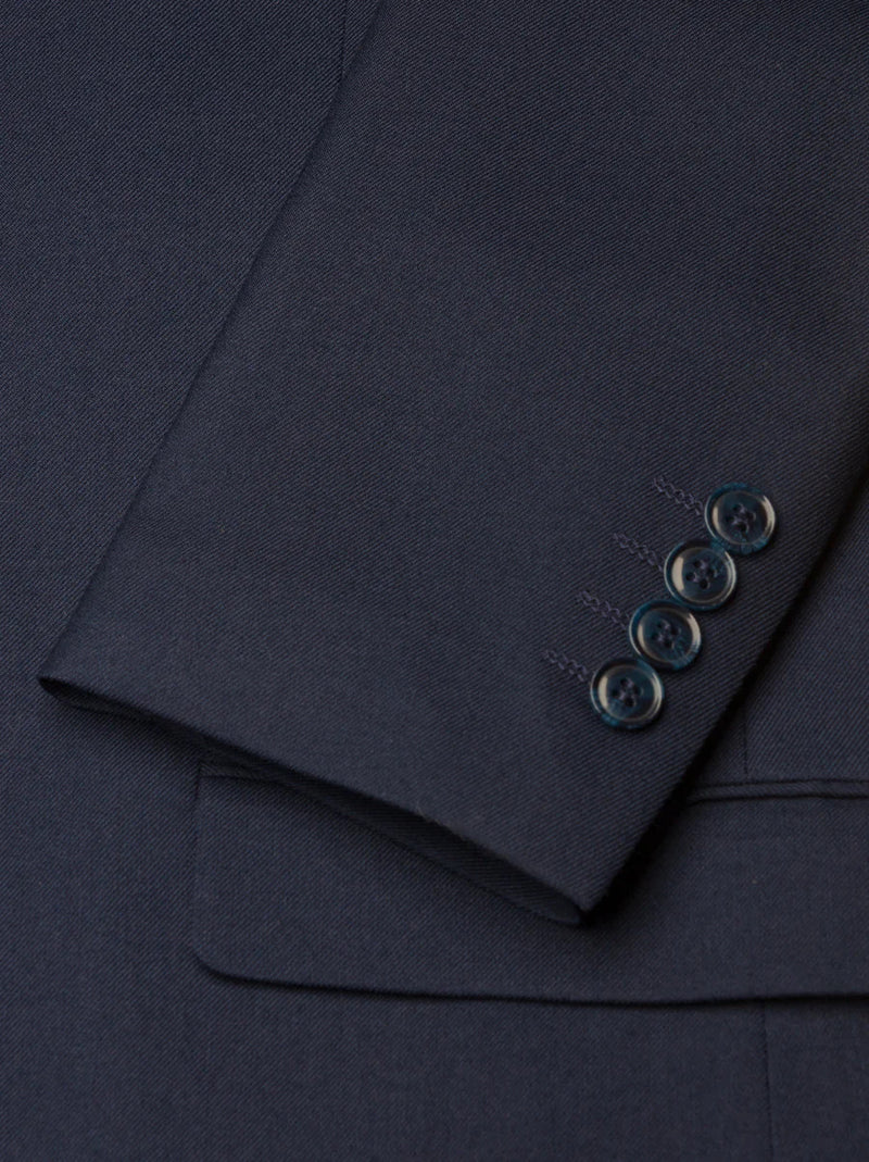 JAX Men's Navy Blue 3-Piece Slim Fit Suit – 2-Button Notch Lapel