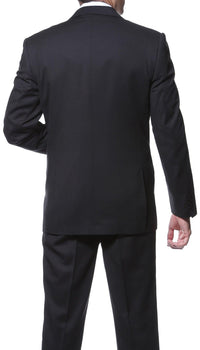Parker 2 Piece Slim Fit Black Striped Tone on Tone Wool Suit - Ferrecci USA 
