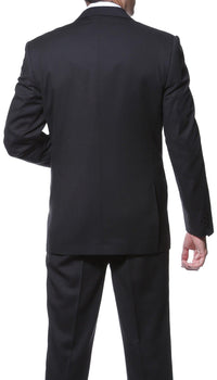 Parker Slim Fit Black Striped Tone on Tone Wool Suit - Ferrecci USA 