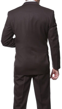 Parker Slim Fit Brown Striped Tone on Tone Wool Suit - Ferrecci USA 