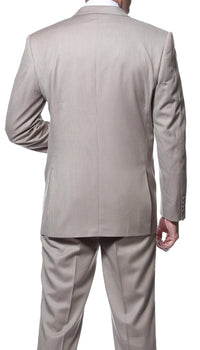Parker Slim Fit Tan Striped Tone on Tone Wool Suit - Ferrecci USA 