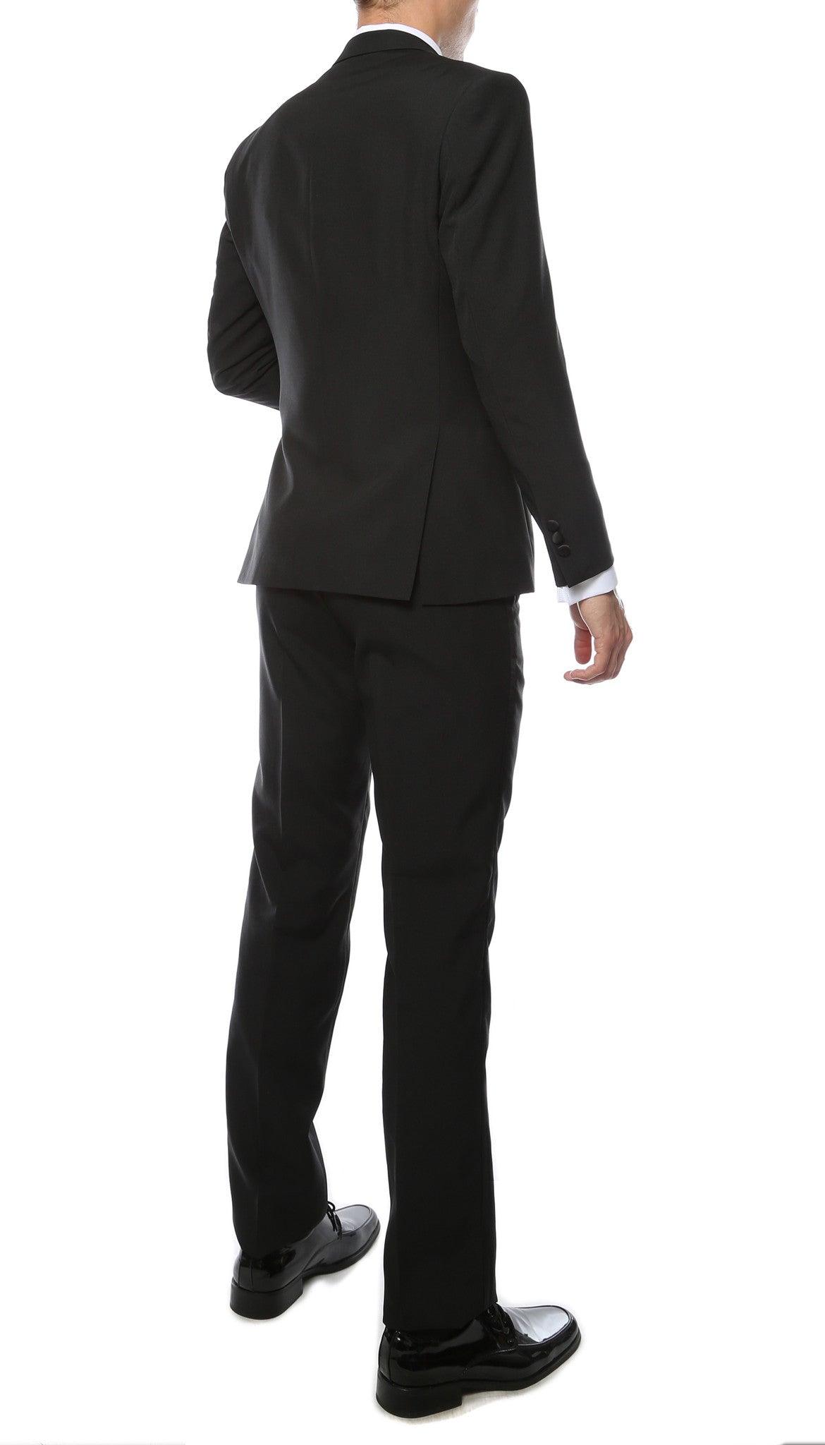 Paul Lorenzo MMTUX Black Slim Fit 2pc Tuxedo - Ferrecci USA 