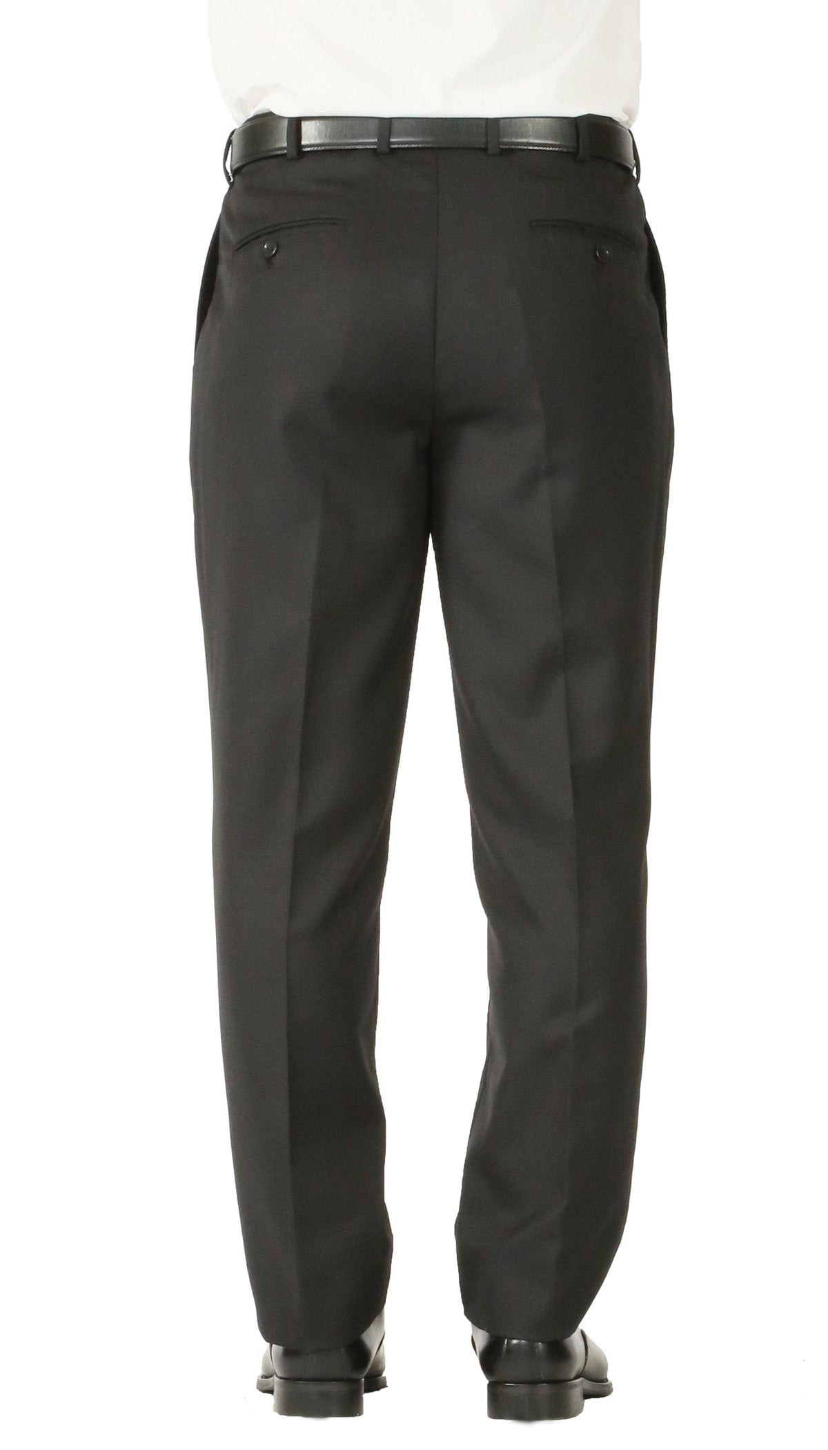 Rod Premium Black 2 Piece Wool Suit Stain Resistant Traveler Suit with 2 Pairs of Pants - Ferrecci USA 