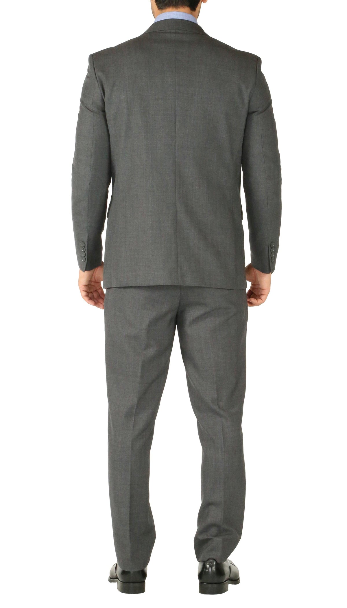 Rod Premium Grey Wool 2pc Stain Resistant Traveler Suit - w 2 Pairs of Pants - Ferrecci USA 