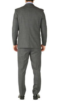 Rod Premium Grey Wool 2pc Stain Resistant Traveler Suit - w 2 Pairs of Pants - Ferrecci USA 