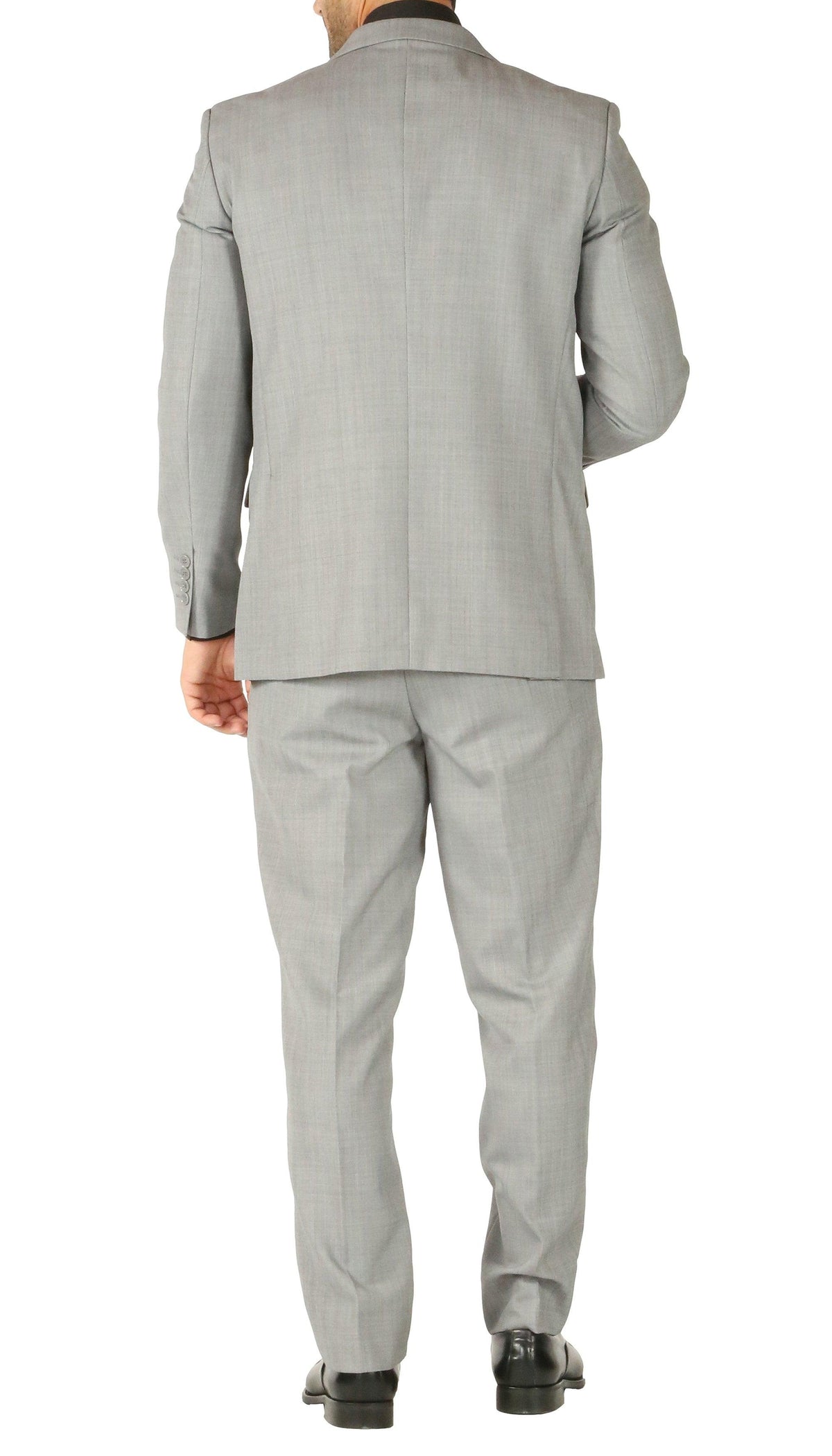 Rod Premium Light Grey Wool 2 Piece Suit Stain Resistant Traveler Suit - w 2 Pairs of Pants - Ferrecci USA 