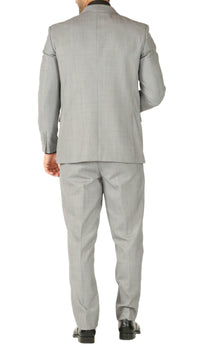 Rod Premium Light Grey Wool 2 Piece Suit Stain Resistant Traveler Suit - w 2 Pairs of Pants - Ferrecci USA 