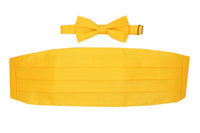 Satine Yellow Bow Tie & Cummerbund Set - Ferrecci USA 