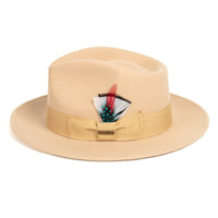 Crushable Tan 100% Australian Wool Fedora Hat