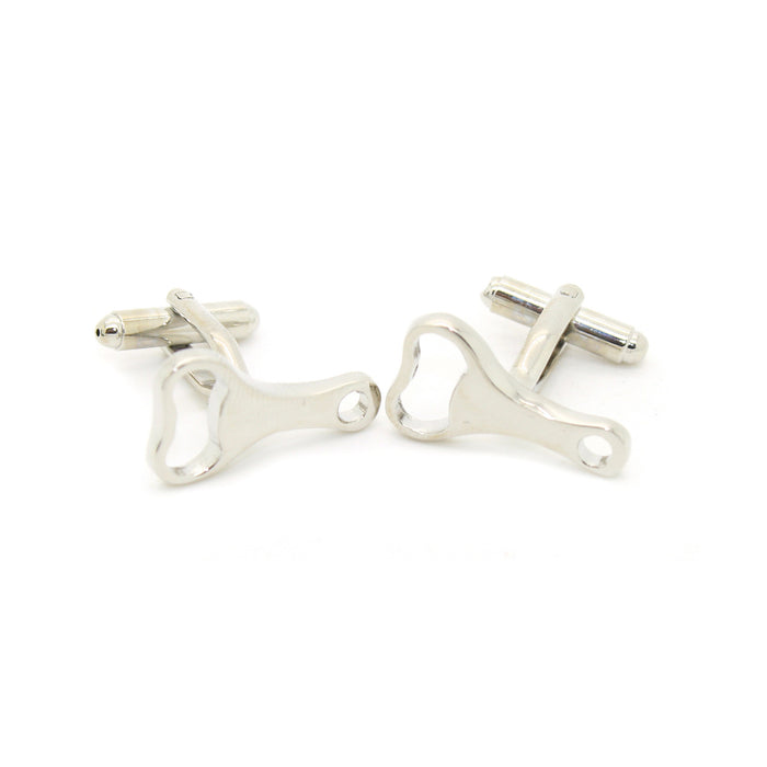 Silvertone Bottle Opener Cuff Links With Jewelry Box - FHYINC