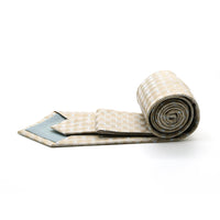Ferrecci Mens Beige Diamond Necktie with Handkerchief Set - FHYINC best men's suits, tuxedos, formal men's wear wholesale