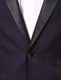 The Astor Purple Plaid Slim Shawl Tuxedo Blazer - FHYINC best men's suits, tuxedos, formal men's wear wholesale