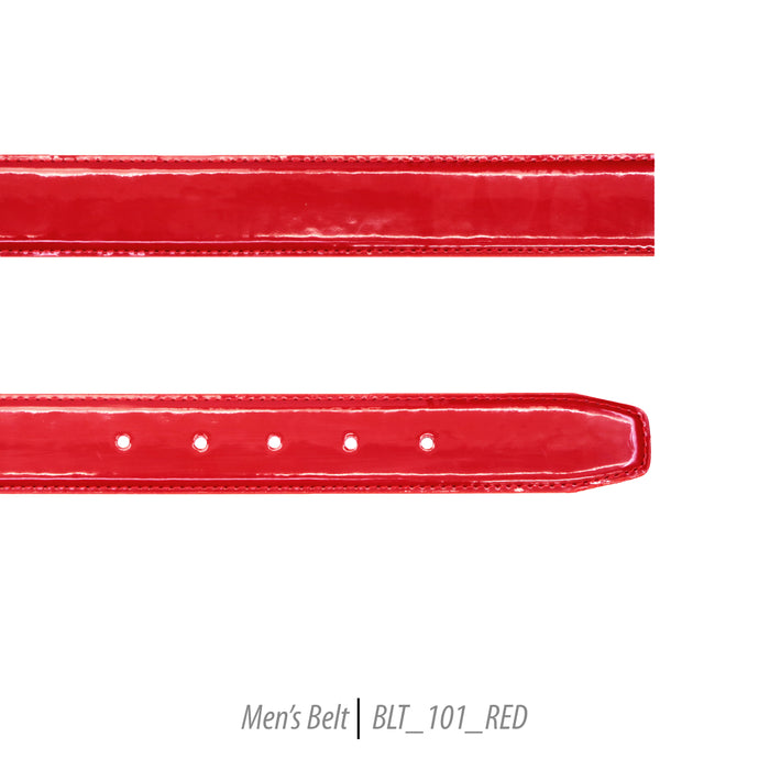 Ferrecci Mens 100% Genuine Shiny Red Leather Belt - One size Fits All - FHYINC best men's suits, tuxedos, formal men's wear wholesale