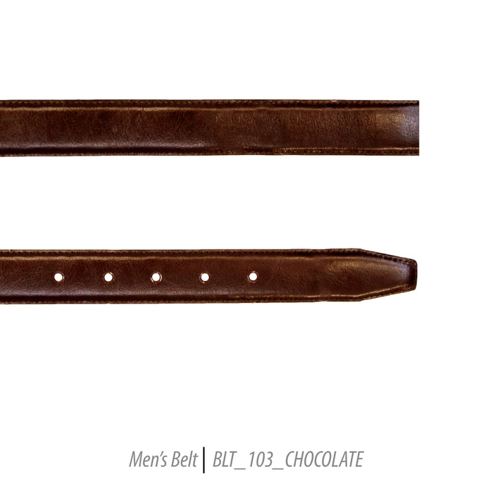 Ferrecci Mens 100% Genuine 103 Chocolate Leather Belt - One size Fits All - FHYINC best men's suits, tuxedos, formal men's wear wholesale