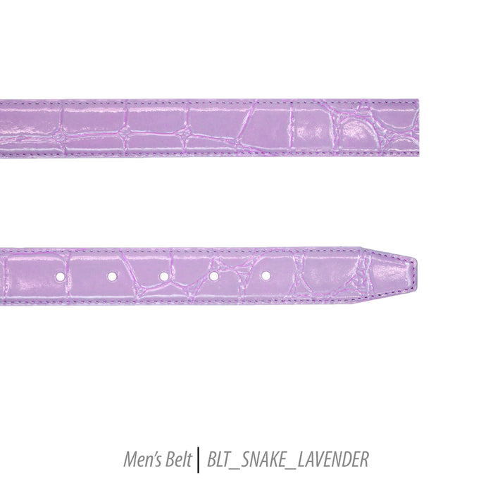 Ferrecci Mens 100% Genuine Leather Lavender Belt w/Snake Top - One size Fits All - FHYINC best men's suits, tuxedos, formal men's wear wholesale
