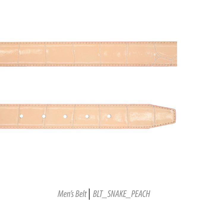 Ferrecci Mens 100% Genuine Leather Peach Belt w/Snake Top - One size Fits All - FHYINC best men's suits, tuxedos, formal men's wear wholesale