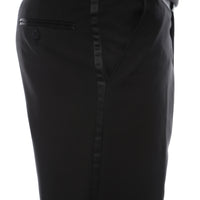 Bronson Black Slim Fit Notch Lapel Tuxedo - FHYINC best men's suits, tuxedos, formal men's wear wholesale