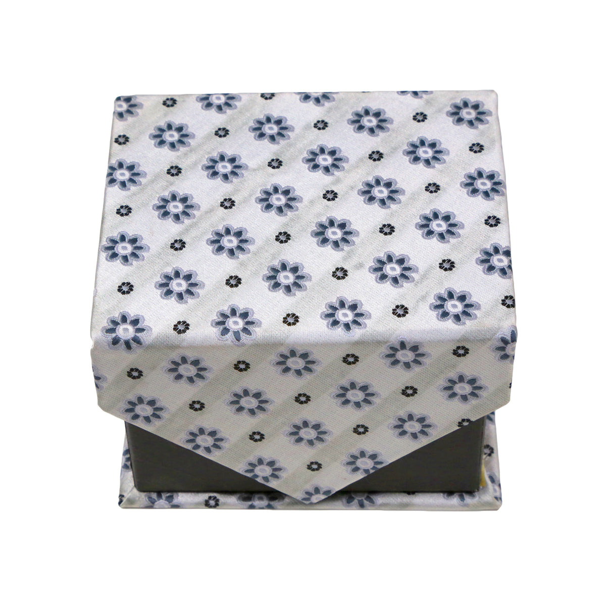 Men's Grey Floral Pattern Design 4-pc Necktie Box Set - FHYINC best men's suits, tuxedos, formal men's wear wholesale