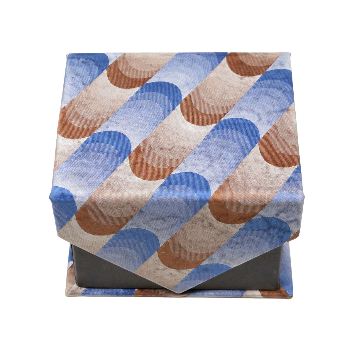 Men's Blue-Brown Geometric Pattern Design 4-pc Necktie Box Set - FHYINC best men's suits, tuxedos, formal men's wear wholesale