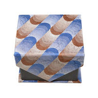 Men's Blue-Brown Geometric Pattern Design 4-pc Necktie Box Set - FHYINC best men's suits, tuxedos, formal men's wear wholesale