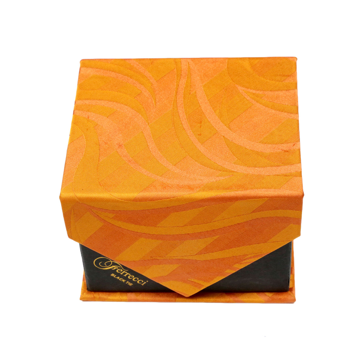 Men's Orange Geometric Pattern Design 4-pc Necktie Box Set - FHYINC best men's suits, tuxedos, formal men's wear wholesale