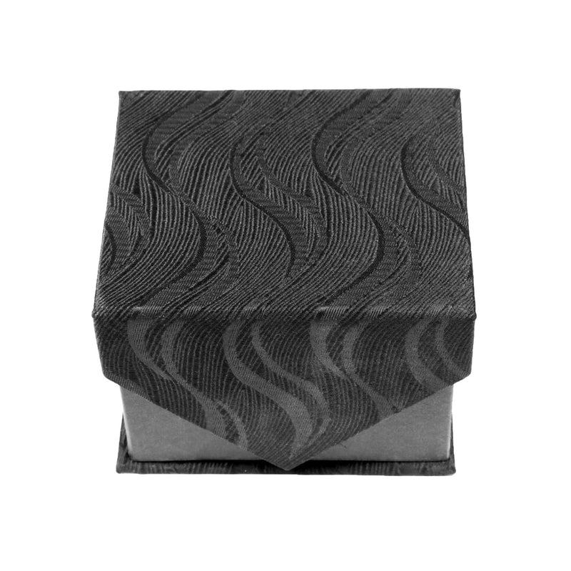 Men's Black-Black Wavy Pattern Design 4-pc Necktie Box Set - FHYINC best men's suits, tuxedos, formal men's wear wholesale