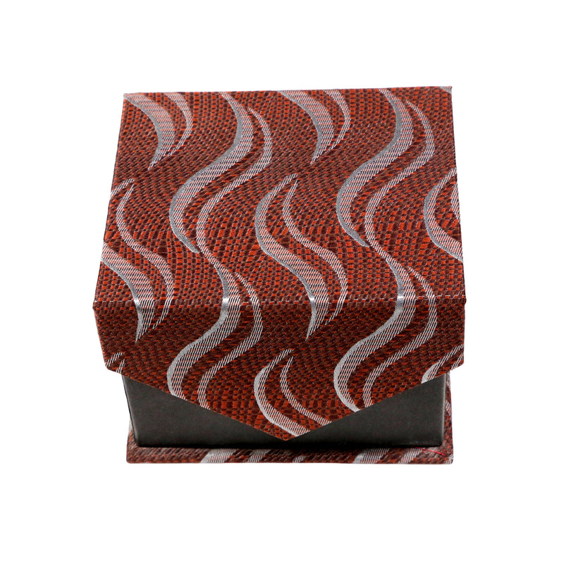Men's Brown Wavy Geometric Pattern Design 4-pc Necktie Box Set - FHYINC best men's suits, tuxedos, formal men's wear wholesale