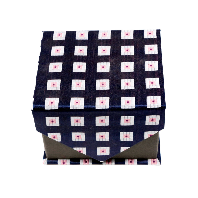 Men's Purple Boxy Geometric Pattern Design 4-pc Necktie Box Set - FHYINC best men's suits, tuxedos, formal men's wear wholesale