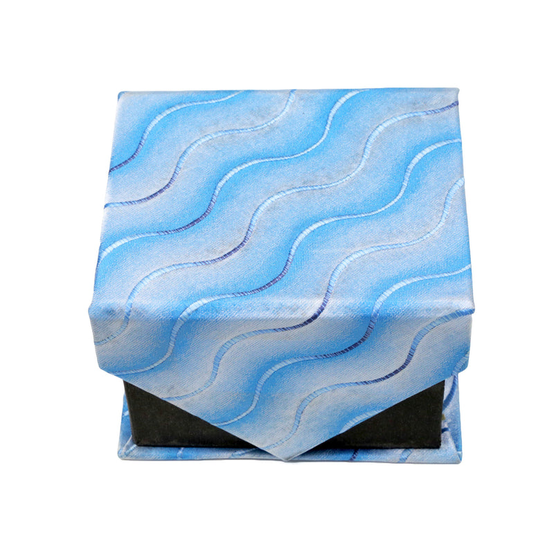 Men's Light Blue Wavy Pattern Design 4-pc Necktie Box Set - FHYINC best men's suits, tuxedos, formal men's wear wholesale