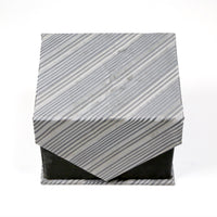 Men's Blue-Silver Striped Pattern Design 4-pc Necktie Box Set - FHYINC best men's suits, tuxedos, formal men's wear wholesale