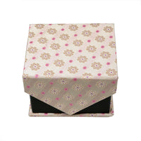 Men's Beige/Pink Floral Grid Geometric Pattern Design 4-pc Necktie Box Set - FHYINC best men's suits, tuxedos, formal men's wear wholesale