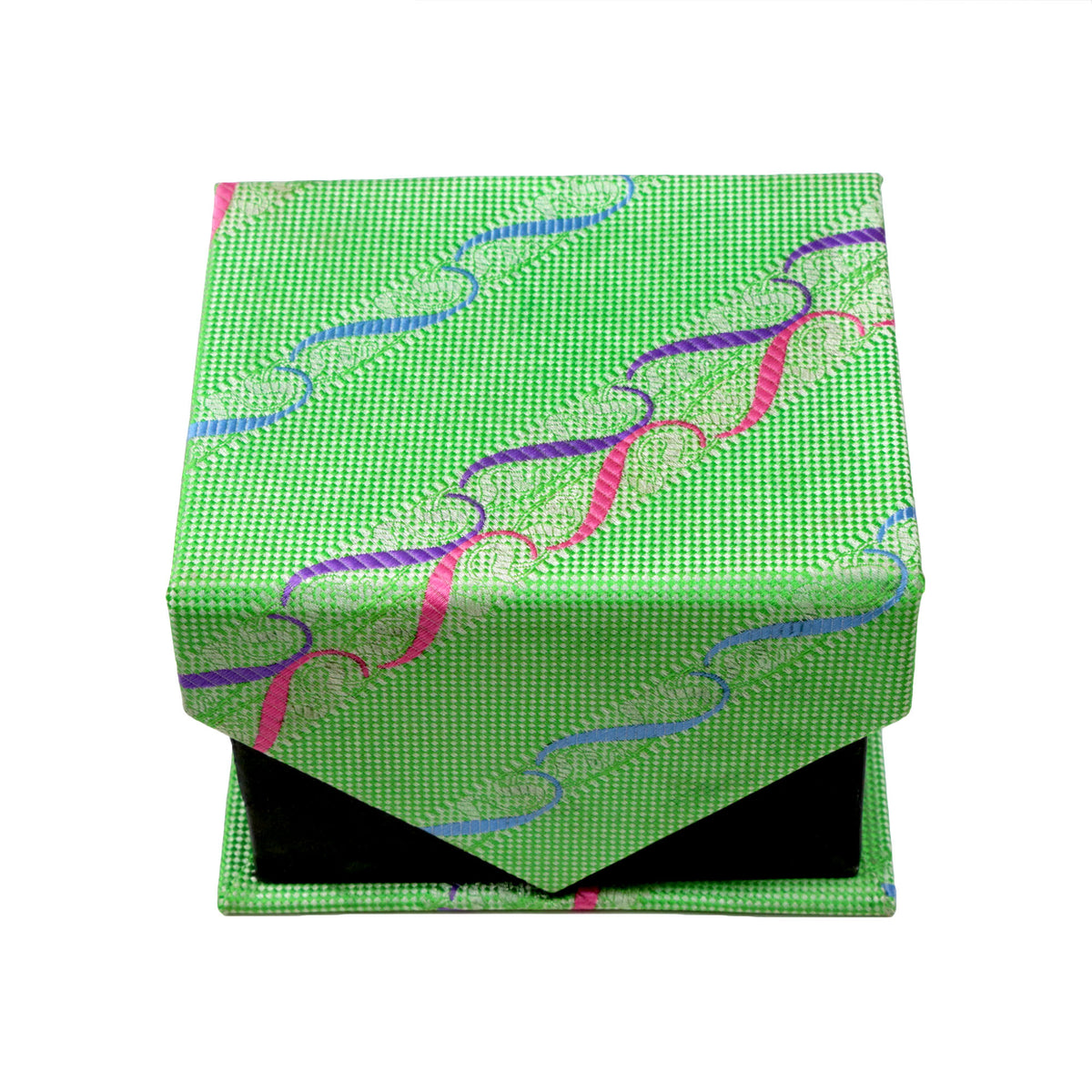 Men's Green-Red Wavy Striped Pattern Design 4-pc Necktie Box Set - FHYINC best men's suits, tuxedos, formal men's wear wholesale
