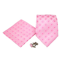 Men's Pink Squared Geometric Pattern Design 4-pc Necktie Box Set - FHYINC best men's suits, tuxedos, formal men's wear wholesale
