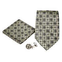 Men's Blue-Gold Layered Geometric Design 4-pc Necktie Box Set - FHYINC best men's suits, tuxedos, formal men's wear wholesale