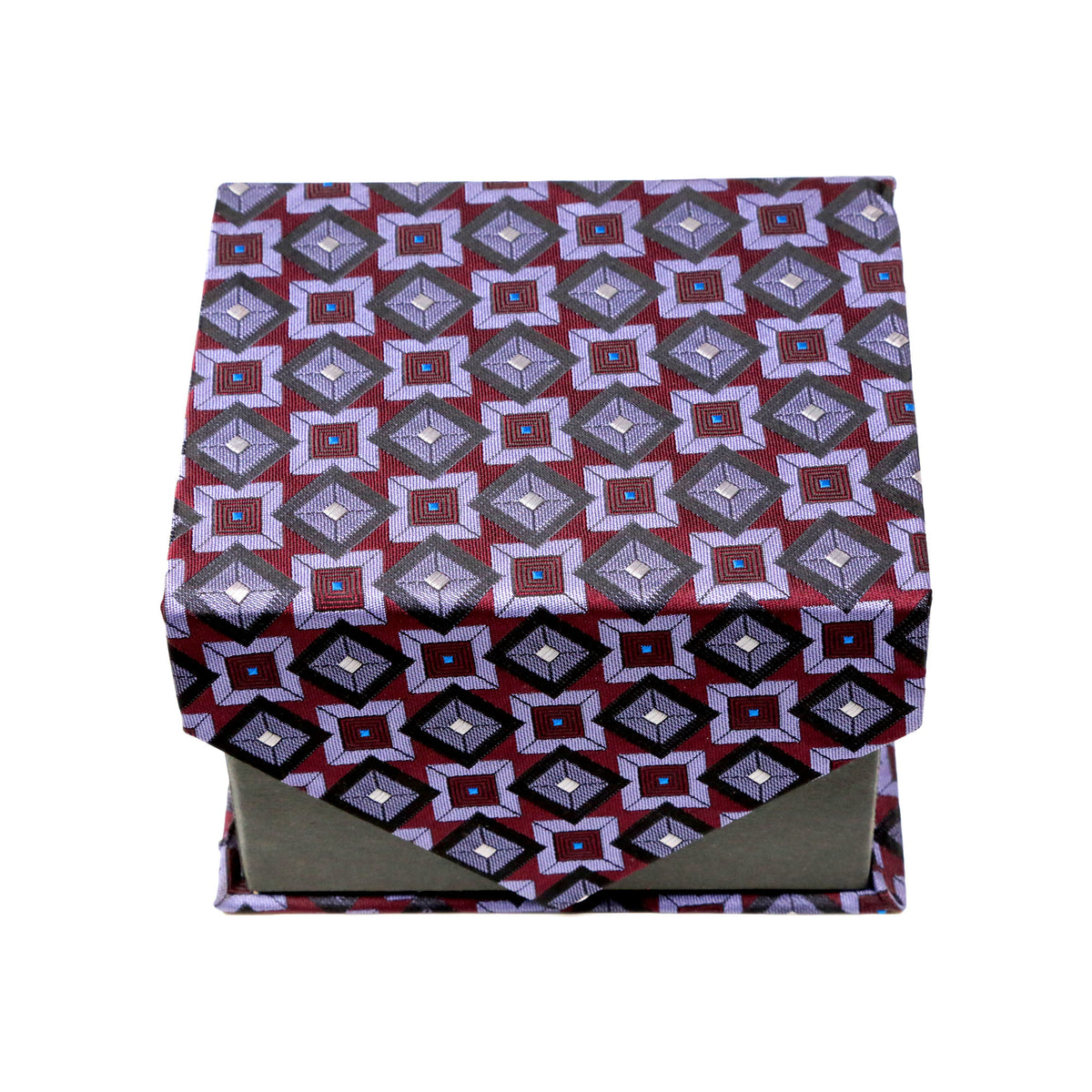 Men's Purple Squared Pattern Design 4-pc Necktie Box Set - FHYINC best men's suits, tuxedos, formal men's wear wholesale