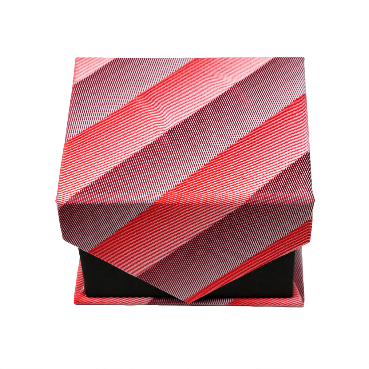 Men's Red Striped Geometric Pattern Design 4-pc Necktie Box Set - FHYINC best men's suits, tuxedos, formal men's wear wholesale