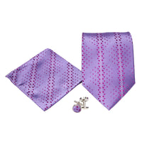 Men's Purple Striped Geometric Pattern Design 4-pc Necktie Box Set - FHYINC best men's suits, tuxedos, formal men's wear wholesale