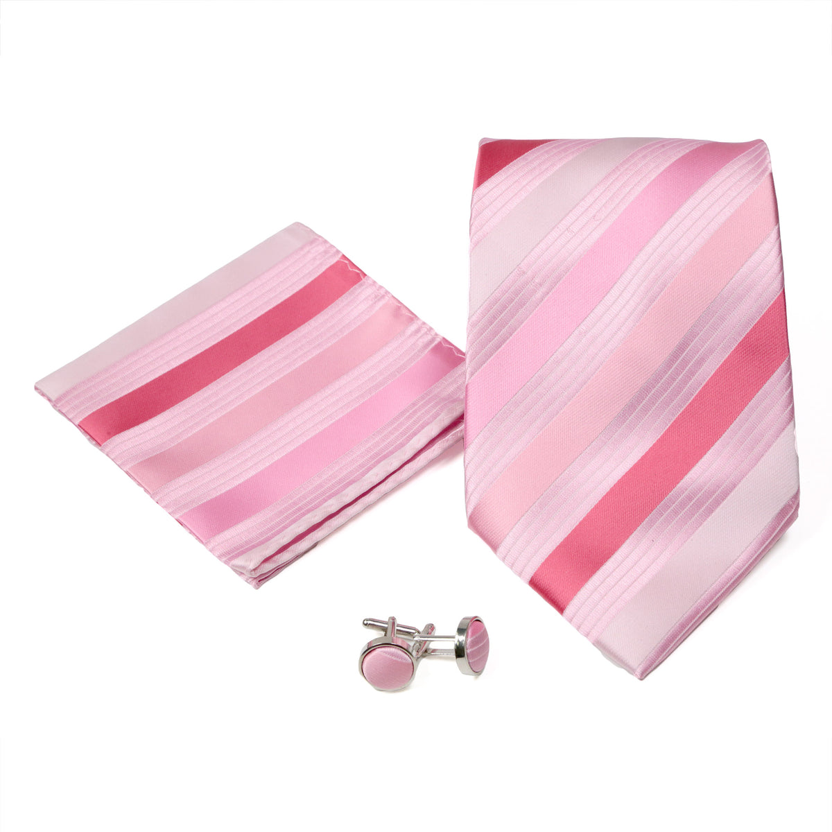 Men's Classic Pink-Magenta Striped Design 4-pc Necktie Box Set - FHYINC best men's suits, tuxedos, formal men's wear wholesale