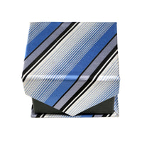 Men's Blue-Black Stripe Pattern Design 4-pc Necktie Box Set - FHYINC best men's suits, tuxedos, formal men's wear wholesale