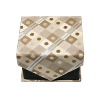 Men's Beige/Brown Square Geometric Pattern Design 4-pc Necktie Box Set - FHYINC best men's suits, tuxedos, formal men's wear wholesale