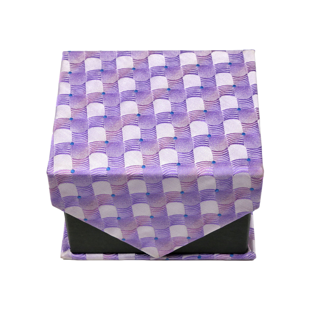 Men's Purple Square Geometric Pattern Design 4-pc Necktie Box Set - FHYINC best men's suits, tuxedos, formal men's wear wholesale