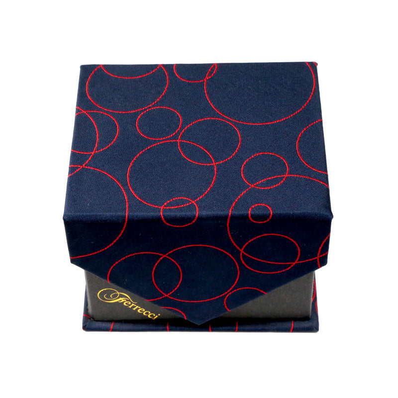 Men's Navy-Red Bubbly Pattern Design 4-pc Necktie Box Set - FHYINC best men's suits, tuxedos, formal men's wear wholesale